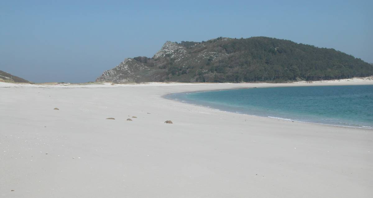 Panorámica de la Playa de Rodas Islas Cies Pontevedra Galicia